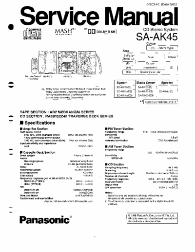 PANASONIC SA-AK45 service manual